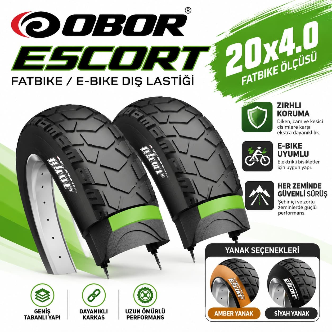 OBOR ESCORT E-BIKE ZIRHLI LASTİK
